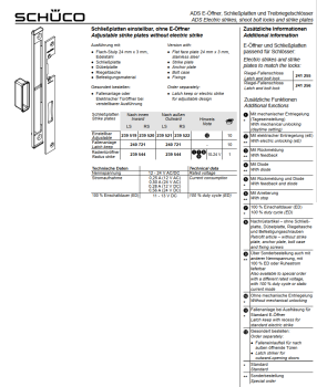Schüco ADS Fallenanlage, für Schließplatten ohne E-Öffner, 240721, LS/RS