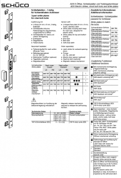 Schüco ADS Schließplatten–3-teilig für Schwenkhaken-Schlösser, 240757, LS nach innen, Einstellbar