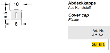 Schüco AWS 75.SI Abdeckkappe für Stulpdichtungen, 281513, 281 513