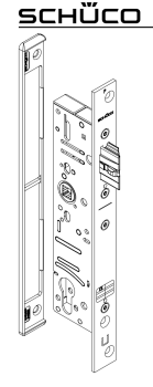 Schüco Antipanik Riegel-Fallenschloss selbstverriegelnd, 241 837, ADS, nach außen LS, mit Panikfunktion E und Fallenstellung