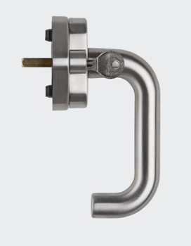 Schüco Fenstergriff, abschließbar, 234530, Edelstahl, DIN links und rechts verwendbar