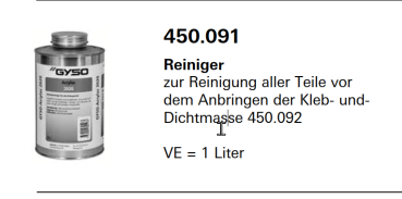 Schüco Jansen, Reiniger, Artikelnummer, 450.091, Zubehör