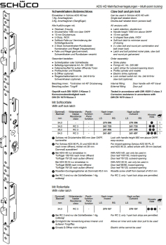 Schüco Schwenkhaken-Bolzenschloss, RC3,  241 735 , RS/LS, ADS HD Mehrfachverriegelungen​