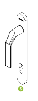 Schüco VarioTec, Balkontürdrücker außen/außen, 28743600, weiß