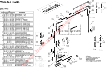 Schüco Scherenarm, 400 mm, Standard, DIN rechts, Weiß, 98050280, Schüco VarioTec