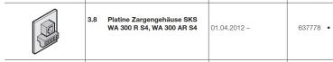 Hörmann Platine Zargengehäuse SKS WA 300 R S4 WA 300 AR S4, 637778