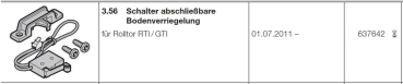 Hörmann Schalter abschließbare Bodenverriegelung für Rolltor RTI / GTI, 637642