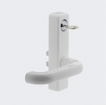 Schüco Fenstergriff (Getriebe-Handhebel) abschließbar Weiß | Links, 21457700