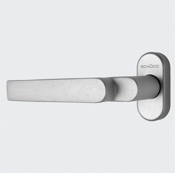 Schüco Türdrücker / Türgriff, RAL 9016, 240159, Gekröpft