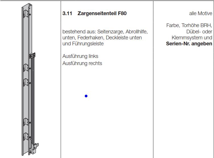 Hörmann Zargenrahmen komplett N80 / EcoStar / Schlupftürtor