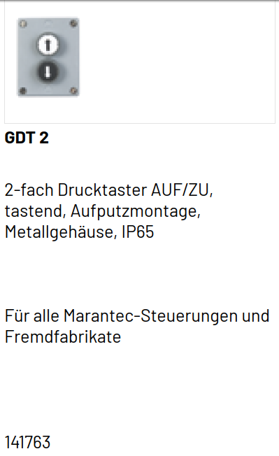 2-fach Drucktaster Schalter (AUF/ZU) Für Garagentor-Antriebe & Rolltore