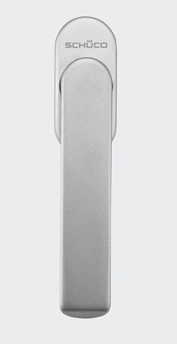 Schüco Handhebel, Naturton / Silberfarbig, DIN links und rechts verwendbar,  240885, für Faltanlagen, Royal S 70F, ASS