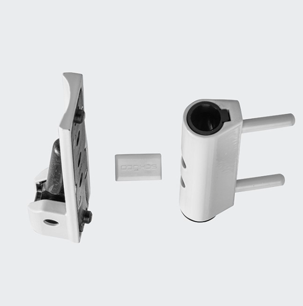 Schüco Ecklager, 98050221, Komplett Design, DIN rechts, Weiß, Schüco VarioTec