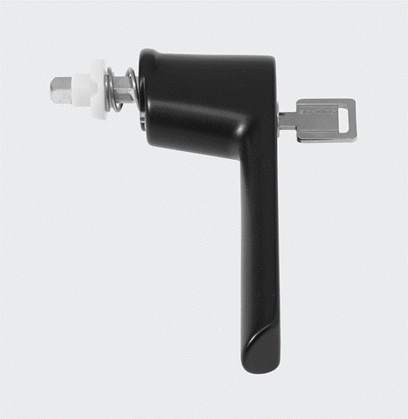 Schüco Fenstergriff abschließbar 23 mm RAL 9005 Tiefschwarz, 247034