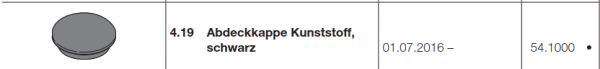 Hörmann Abdeckkappe Kunststoff, schwarz, für Doppelgaragen-Schwingtor N 500, 541000