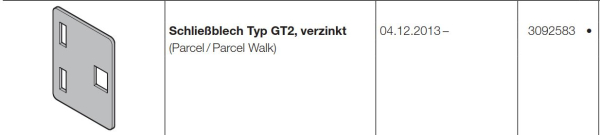Hörmann Schließblech Typ GT2 verzinkt  Parcel-Parcel Walk für die Industrietore Baureihe 50, 3092583