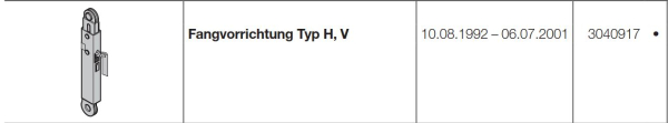 Hörmann Allgemeines Zubehör für die Industrietore der Baureihe 30-40-50 Fangvorrichtung Typ H-V, 3040917