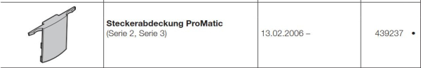Hörmann Steckerabdeckung ProMatic, Serie 2, Serie 3, 439237