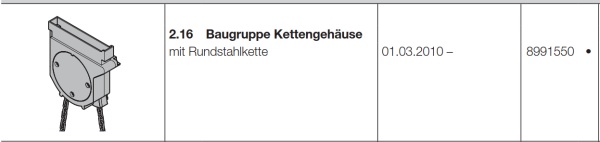 Hörmann Kettengehäuse mit Rundstahlkette für Innen-Rolltor und Rollgitter RollMatic handbetätigt, 8991550