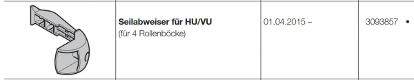 Hörmann Seilabweiser für HU VU für 4 Rollenböcke für Industrie-Baureihe 30-40-50, 3093857