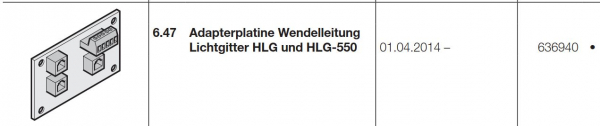 Hörmann Adapterplatine Wendelleitung Lichtgitter HLG und HLG-550, 636940