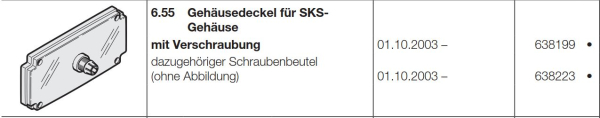Hörmann Gehäusedeckel für SKS-Gehäuse mit Verschraubung, 638199