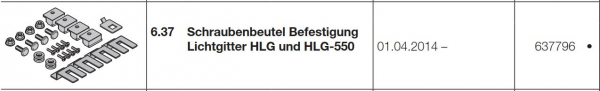 Hörmann Schraubenbeutel Befestigung Lichtgitter HLG und HLG-550, 637796