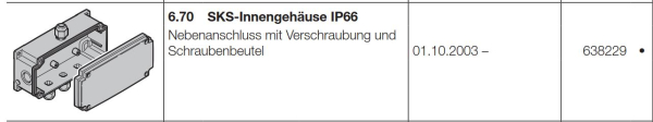 Hörmann SKS-Innengehäuse IP66 Nebenanschluss mit Verschraubung und Schraubenbeutel, 638229