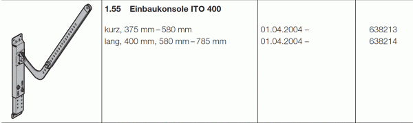 Hörmann Industrieantriebe Einbaukonsole ITO 400 lang bis 2500 mm, 638214