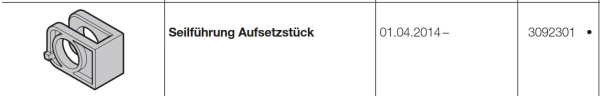 Hörmann Seilführung Aufsetzstück für Industrietore der Baureihe 50, 3092301