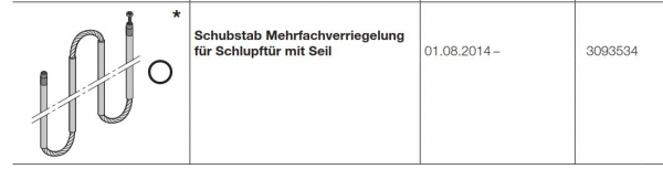 Hörmann Schubstab Mehrfachverriegelung für Schlupftür mit Seil für die Industrietor-Baureihe 50-60, 3093534