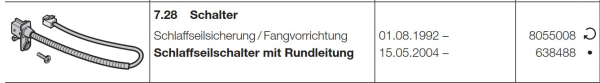 Hörmann Schlaffseilschalter mit Rundleitung, 638488, 638118, 8055008