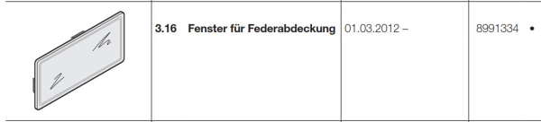 Hörmann Fenster für Federabdeckung für Rollgitter RollMatic, 8991334