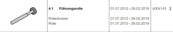 Hörmann Führungsrolle, (HST42) Seiten-Sektionaltor, 4004143, 4024068