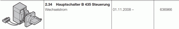 Hörmann Hauptschalter B 440, B 445,  B 460, B 460 FU, 638170