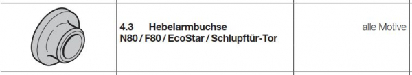 Hörmann Hebelarmbuchse N80 / F80 / EcoStar / Schlupftürtor, 1018485