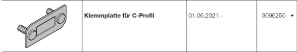 Hörmann Klemmplatte für C-Profil Baureihe 60, 3096250