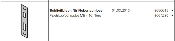 Hörmann Schließblech Nebenschloss für Schlupftür für Baureihe 40, 3090619