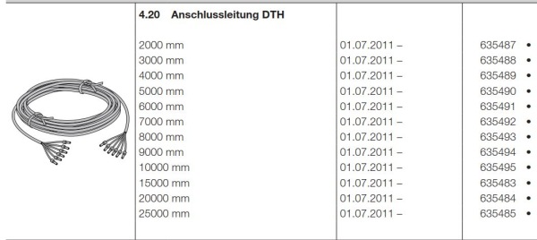 Hörmann Steuerungen integriert 360 Anschlussleitung DTH, 635485, 635484, 635483, 635495, 635494, 635493, 635492, 635491, 635490, 635489, 635488, 635487,