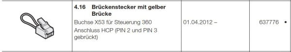 Hörmann Brückenstecker mit gelber Brücke, 637776