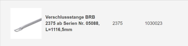 Hörmann Verschlussstange für Schwingtore N80 undF80 und EcoStar (BRB) 2375 mm, 1030023