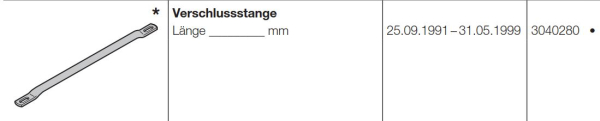 Hörmann Verschlussstange für Privat und Gewerbe Sektionaltor Anlagen, 3040280