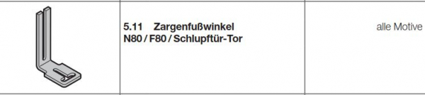 Hörmann Zargenfußwinkel N80 / F80 / Schlupftürtor, 1562012