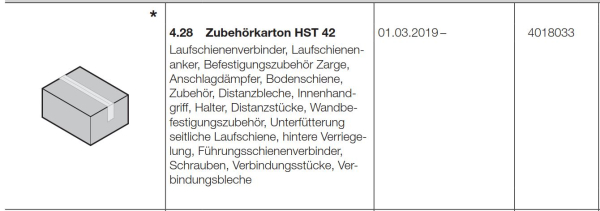 Hörmann Zubehörkarton HST42, Seiten-Sektionaltor, 4018033