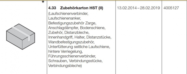 Hörmann Zubehörkarton HST (II) (HST42) BR10, Seiten-Sektionaltor, 4005127