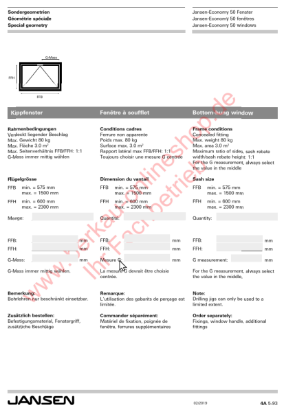Schüco Jansen Economy 50 Fenster in Sondergeometrien