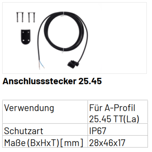 Marantec Protect-Contact 25.45, Abschlussstecker, Länge 300 mm, 149789, 186953
