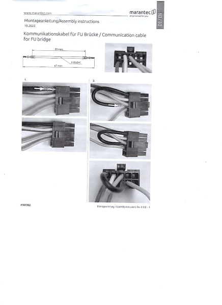 Marantec, CS 320 Ersatz Platine, 185233, 97953, 230V1Ph, 400V-3PH Kommunikationskabel für FU Brücke