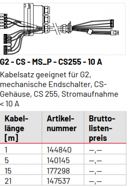 Marantec Kabelsatz, G2 - CS - MS_P - CS255 - 10 A