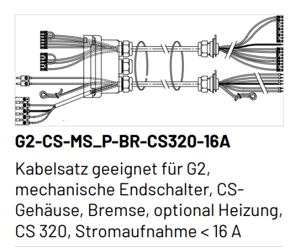Marantec Kabelsatz, G2-CS-MS_P-BR-CS320-16A, 5 Meter, 144584